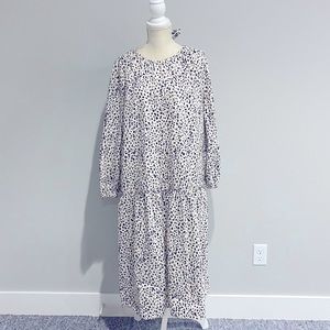 Animal Print Long Dress w/ Pockets